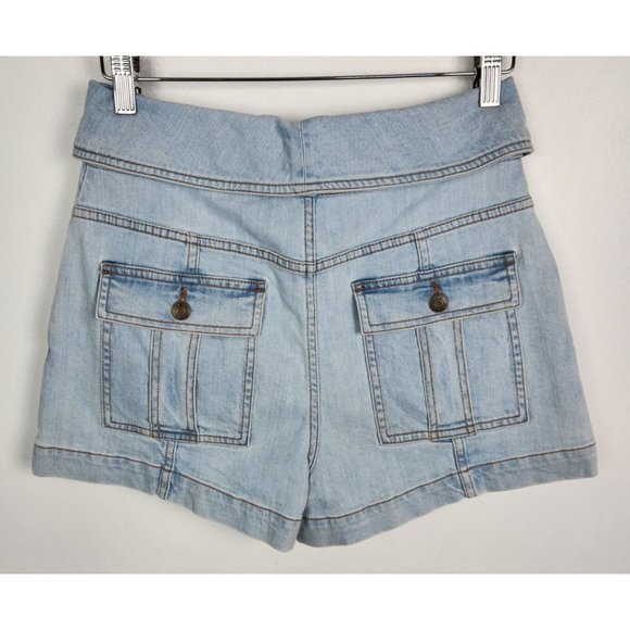 ULLA JOHNSON Women's Sz. 4 Kase Button Fly Fold Over Denim Shorts - Picture 5 of 7